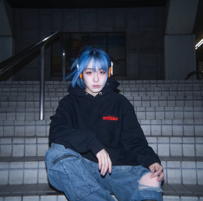 【1st Anniversary Item + Christmas card from moë】“OCCULT” hoodie with red embroidery