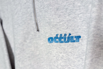 【受注生産】"OCCULT" 刺繍入り　ルーズフィット ハーフジップパーカー
